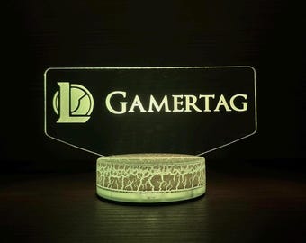 Custom LOL LED Light League Of Legends Moba Game Gift LOL Lamp Gift For Legends Custom Gamertag Great Gift For Gamers