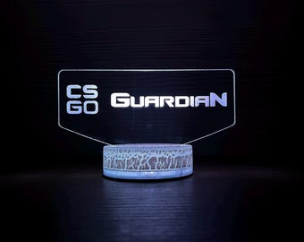 CS2 Personalized CSGO Gamertag Counter Strike Gamer Gift FPS Classic Inspired Single Base Led with Gamertag For Streamers And Gamers