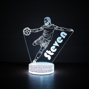 Lámpara de noche 3D de Ronaldo Messi, regalo de jugador de fútbol, luz de noche 3D de fútbol, decoración del hogar, lámpara LED de ilusión 3D, regalo para él, idea de regalo, cumpleaños para niños.