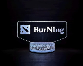 Dota 2 Gamertag Personalized Great Gift For Streamers Gamer Gift MOBA Classic Game Gaming LED Light Gaming Room Decor