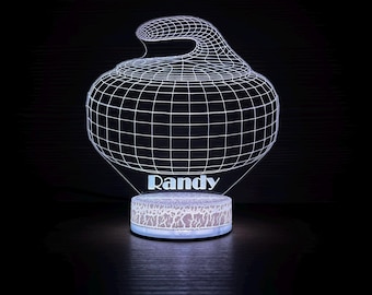 Curling Stone Led Light Curling Gift Idea Gift For Coach Night Lamp 3D Night Light Children 3D Illusion LED Lamp Gift For Him