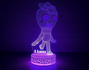 Sprout Dandy's World 3D Night Light Sprout Lamp Bedside Lamp 3D Night Lamp 3D Night Light Home Decor 3D Illusion LED Lamp Gift for Gift Idea