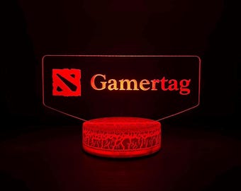 Dota 2 Gamertag Major MOBA Classic Custom Gaming LED Light  Great Gift For Streamers Gamers Groomsmen Game Room Decor