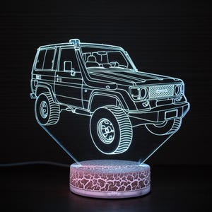 Toyota LJ 70 Toyota Light Toyota Lamp Toyota Night Light Bedside Lamp 3D Night Lamp 3D Night Light Children Light LED Lamp Gift for him
