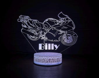 Honda CBR 1100 XX Motorbike Super Blackbird Honda Bike Gift Lamp Night Lamp 3D Night Light 3D Illusion LED Lamp Gift for him