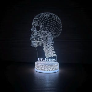 Gift For Orthopedist Neurologist Neurosurgeon Human Skull Spine Vertebral Joint Lamp Orthopedist Gift  Led Lamp 3D Night Lamp 3D Night Light