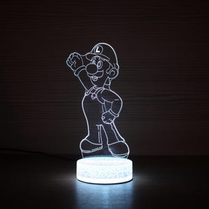 Luigy Light Super Mario Bros Luigy Night Lamp Bowser Bedside Lamp 3D Night Lamp 3D Night Light Home Decor 3D Illusion LED Lamp Gift for him