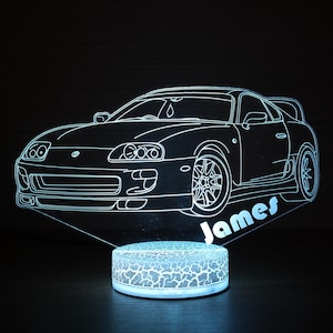 Supra MK4 Toyota Light Toyota Lamp Toyota Night Light Bedside Lamp 3D Night Lamp 3D Night Light Children Light LED Lamp Gift for him