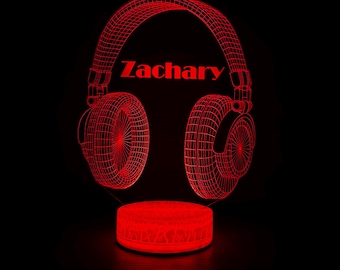 Custom DJ Name Neon Sign Headphones Light Music Fan Gift Gamertag Game Room Decor Gift for Boyfriend Music Teacher Gifts
