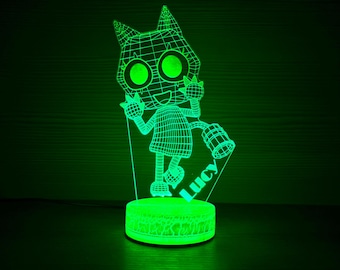 Dandy's World Fan Gift Scraps 3D Night Light Scraps Lamp Bedside Lamp 3D Night Lamp 3D Night Light Home Decor 3D Illusion LED Lamp Gift Idea