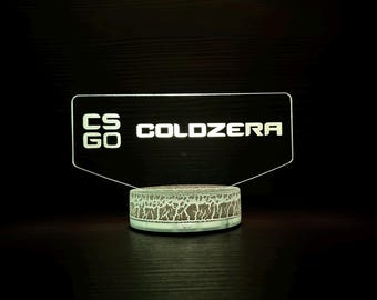 Personalized CSGO Gamertag Counter-Strike CS2 Gamer Gift FPS Classic Inspired Single Base Led with Gamertag For Streamers And Gamers