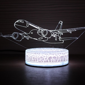 Bombardier C Serie Air Plane Decor Airplane Mode Night Lamp Night Light 3D Light 3D Illusion LED Lamp Gift for him Gift Idea