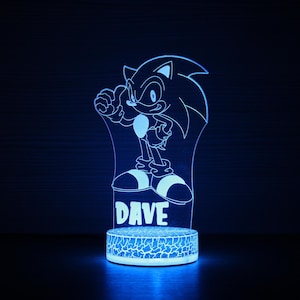 Sonic The Hedgehog Sonic Lamp Sonic Light LED Bedroom Wall Decoration Table Lamp Night Light Gaming
