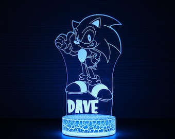 Sonic The Hedgehog Sonic Lamp Sonic Light LED Bedroom Wall Decoration Table Lamp Night Light Gaming