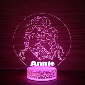 Elza And Anna Personalized Cartoon Princess Daughter Birthday Gift Night Lamp 3D Night Light Children Light 3D Illusion LED Lamp Gift Idea