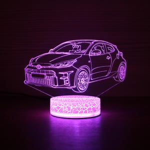 Toyota Yaris Cartique Toyota Lamp 3D Night Lamp 3D Night Light Children Home Decor 3D Illusion LED Lamp Gift for him Gift Idea Kids Birthday
