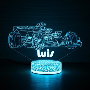 Mercedes F1 Team George Russel Formel 1 Geschenke F1 Auto Kimi Antonelli 3D Nachtlampe Nachtlicht Wohnkultur Illusion LED Lampe Geschenkidee