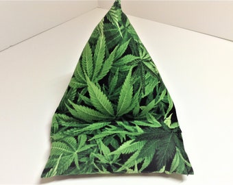 Cell Phone Stand Pillow, Cannabis Pot Fabric, Mobile Phone Cushion, Desk Phone Stand, Hands Free Device Holder, Fits Average Size Phones