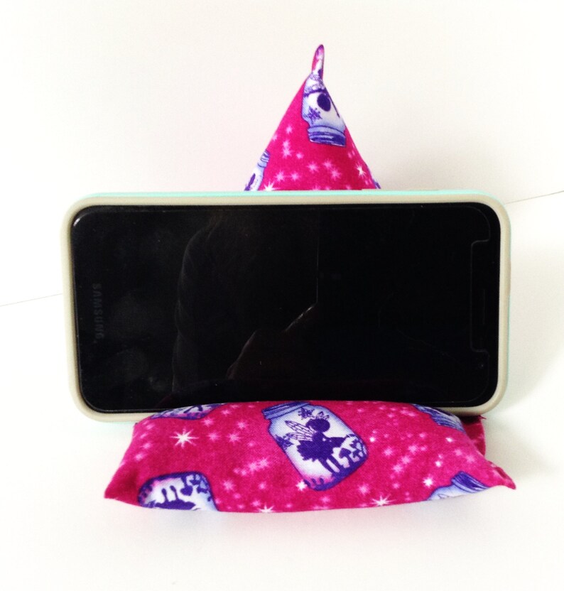 Fairies Cell Phone Pillow Stand, Mobile Phone Cushion, Phone Stand, Hands Free Device Holder, Fits Average Size Cell Phones, Handmade image 3