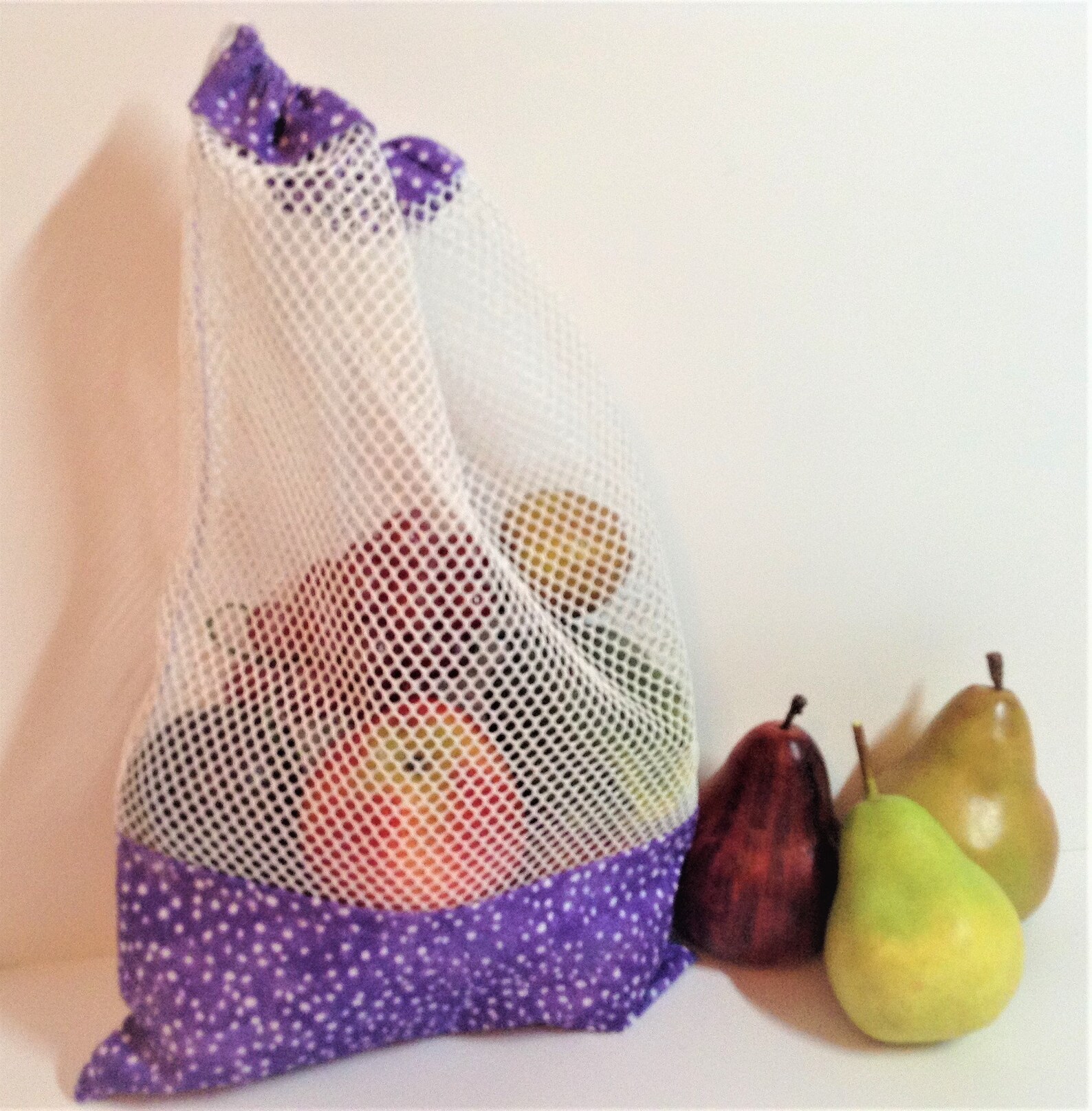 Large Reusable Mesh Produce Bag 15 X 9 Inch Drawstring Bag Etsy