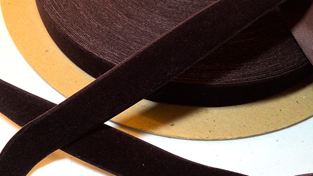 Chocolate Straw String Ribbon Vintage Chocolate Brown Velvet Ribbon: 3/8