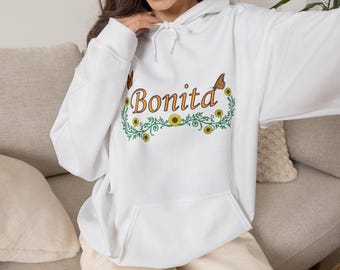 Bonita Sunflower Monarch Butterfly Hoodie | Latina Floral Pride