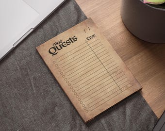 Side Quests Sticky Notes Note Pads, RPG Notes, Adventure Notepads, Fantasy Sticky Notes, Dungeon Crawler Stationery