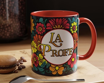 La Profe Mexican Floral Teacher Mug | Accent Coffee Mug 11oz