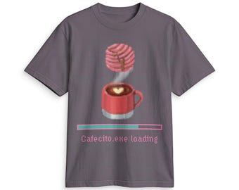 Cafecito.exe Loading Pixel Pink Concha Cafecito Shirt