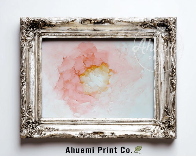 Soft Peony-Like Bloom Watercolor Painting - Pastel Modern Floral Art, Romantic Minimalist Style, Calm Feminine Wall Decor, Printable 511
