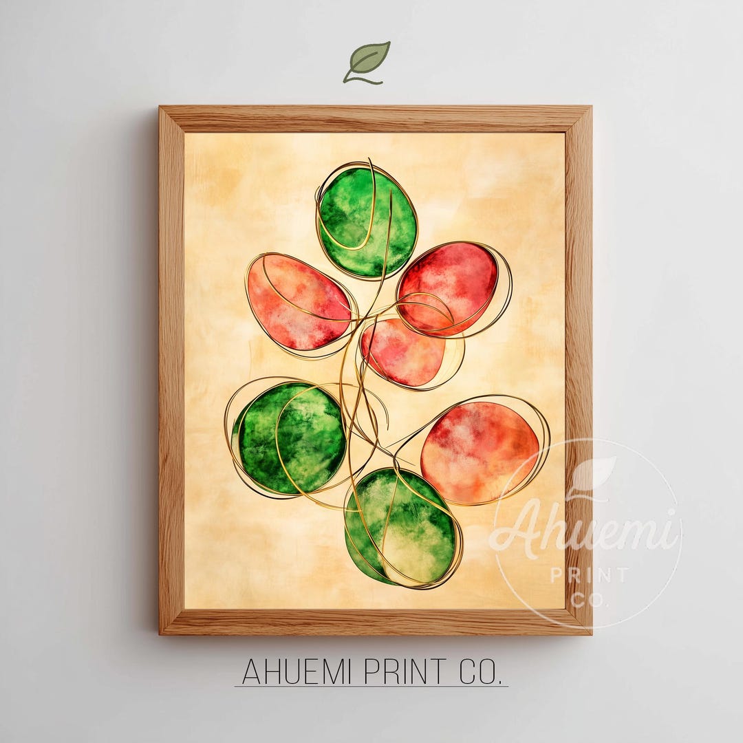 Printable Mistletoe Abstract Art - Modern Christmas Decor, Festive ...
