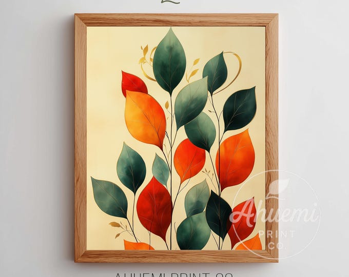 Festive Mistletoe Printable Art - Modern Minimalist Watercolor Botanical, Cozy Christmas Wall Decor, Digital Winter Download Design 257