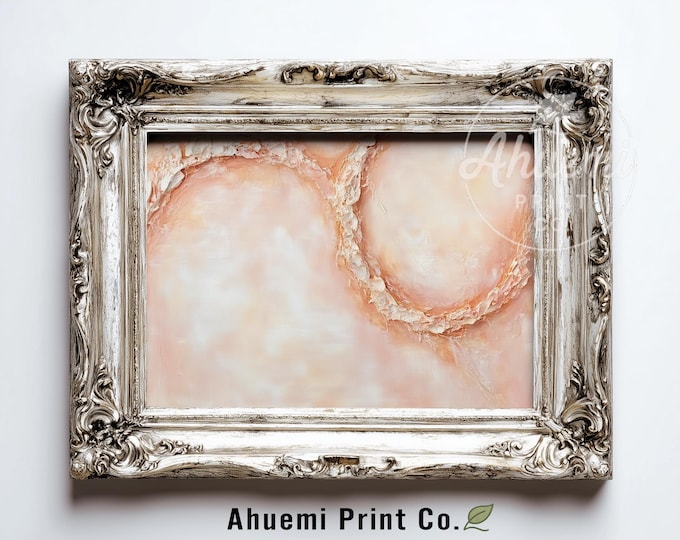 Minimalist Circle Art, Printable Contemporary Abstract Wall Decor - Neutral Textured Rings, Soft Focus Gradient, Modern Digital Download 529