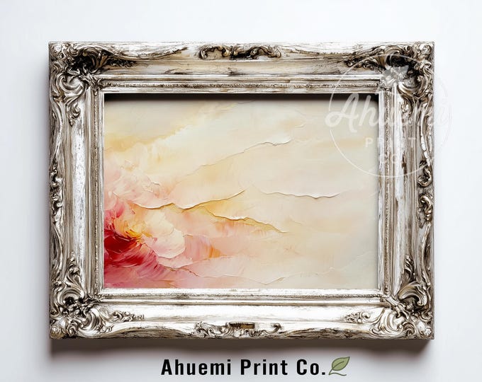 Contemporary Abstract Wall Art - Minimalist Neutral Painting, Soft Glowing Orbs Decor, Serene Cream Beige, Printable Digital Download 518