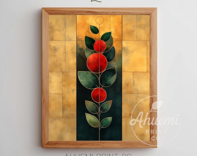 Mistletoe Botanical Print - Vintage Christmas Wall Art (Digital Download)