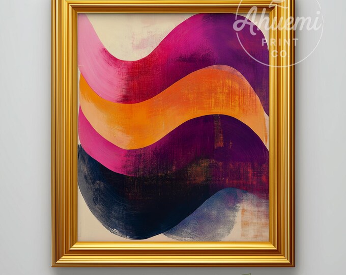 Abstract Holiday Printable – Modern Brushstroke Wall Art (Digital Download)