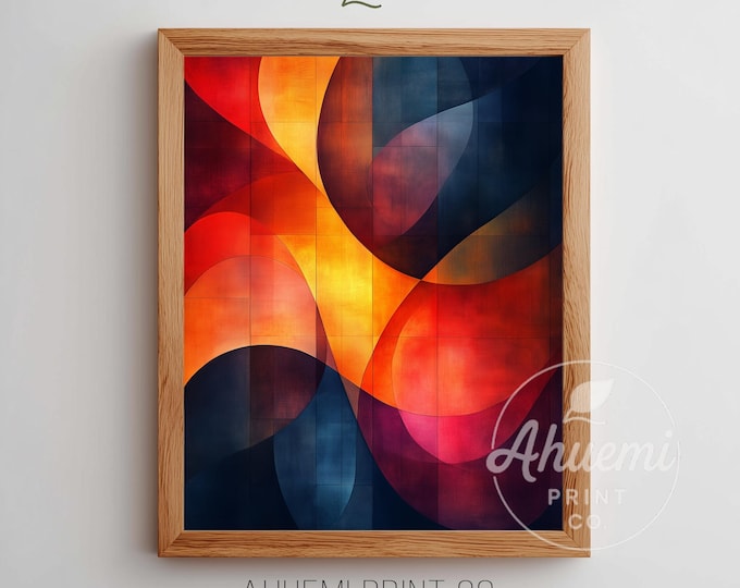 Abstract Holiday Light Forms Art Print – Glowing Ribbon Decor (Digital Download)