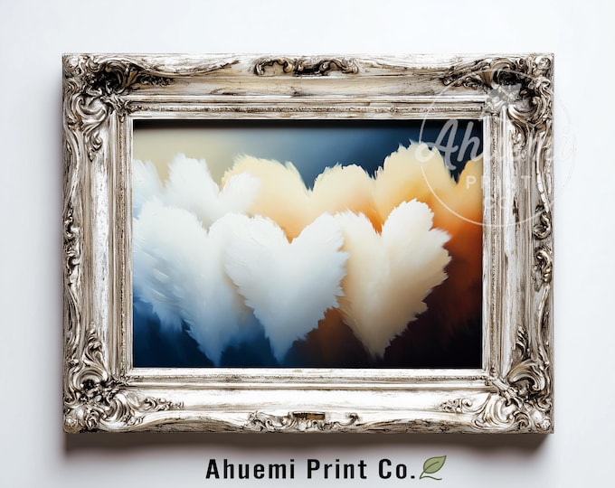 Romantic Heart Cluster Watercolor Printable - Soft Modern Abstract Art, Cozy Minimalist Pastel Wall Decor, Digital Download Painting 581