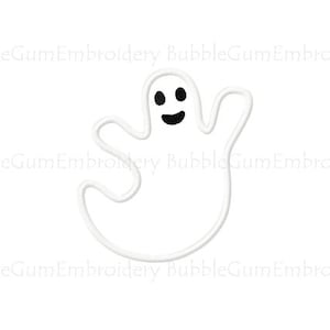 Smiling Ghost Applique Embroidery Design Instant Download