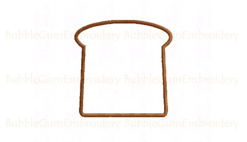 Toast Applique Embroidery Design Instant Download image 1