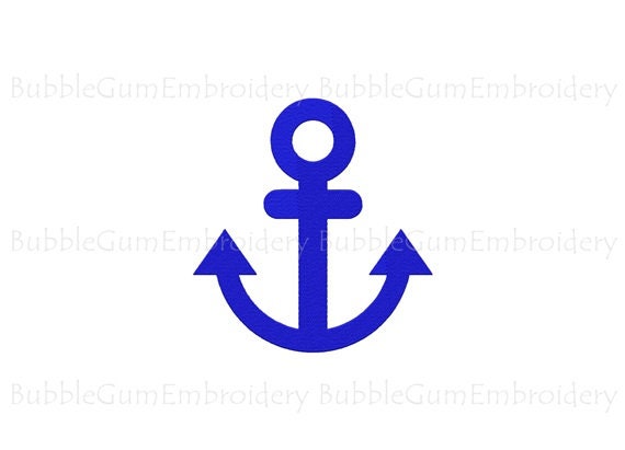 Simple Anchor Embroidery Design Instant Download 15 Sizes