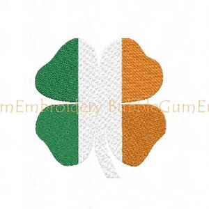 Irish Flag Clover Embroidery Design Instant Download