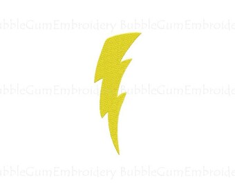 Curved Lightning Bolt Embroidery Design Instant Download