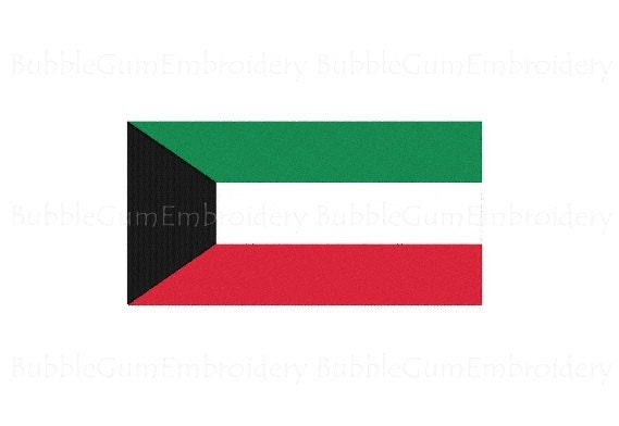 Kuwait Flag Embroidery Design Instant Download