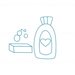 Bluework Bath Time 4x4&quot; Embroidery Designs Instant Download