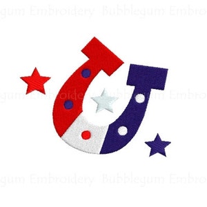American Horseshoe Embroidery Design Instant Download
