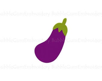 Eggplant Embroidery Design Instant Download