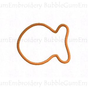 Goldfish Applique Embroidery Design Instant Download