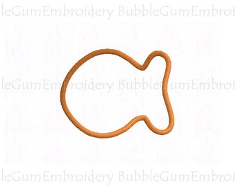 Goldfish Applique Embroidery Design Instant Download