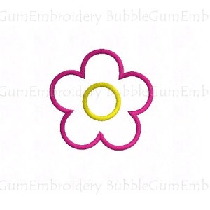 Daisy Flower Applique Embroidery Design Instant Download